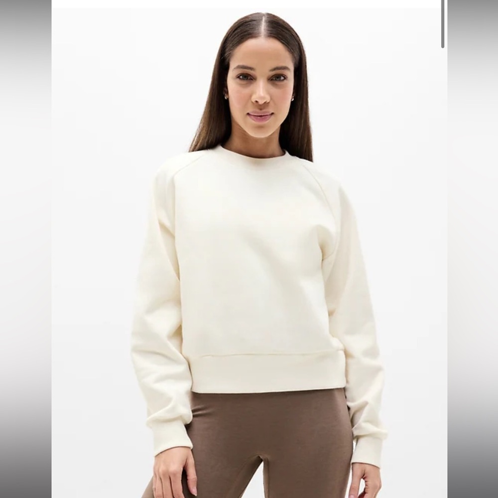 ATHLETA Cream Crewneck Mongolia White Sweatshirt